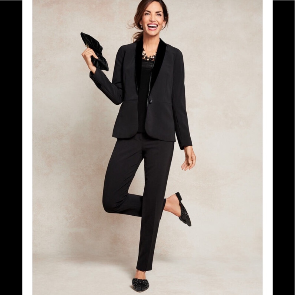 Talbots Stretch Crepe Tuxedo Blazer